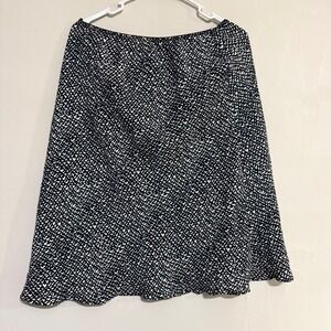 VTG Amanda Smith Pure Silk Abstract Print Midi Skirt Women Size L Retro Officce